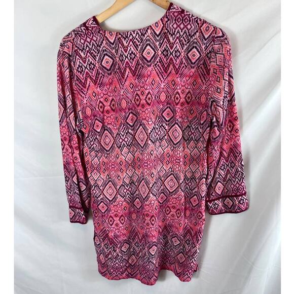 La Blanca V Neck Tunic Cover Up Dress Pink Size XS - Picture 8 of 9